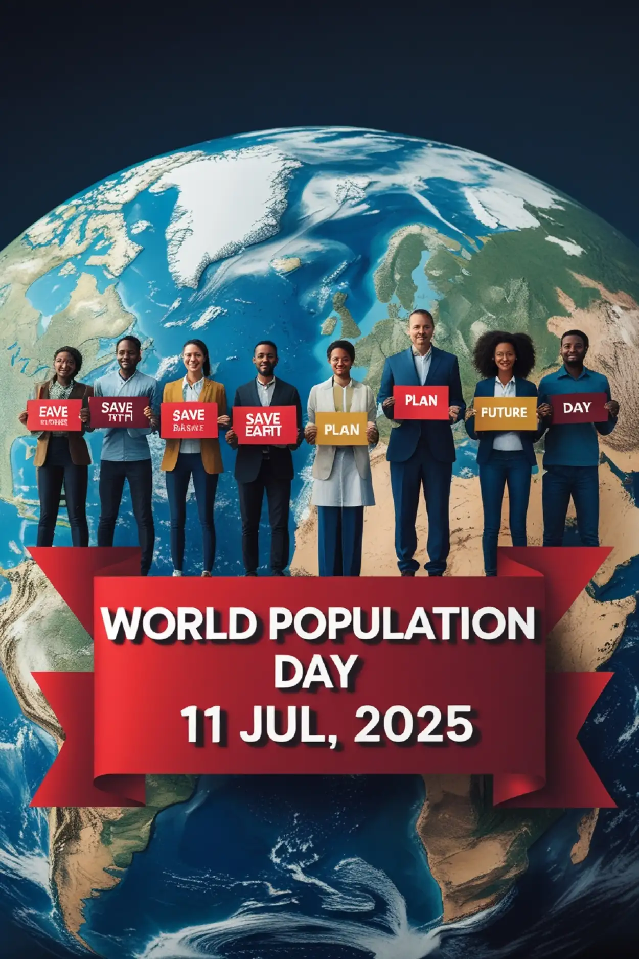 Free Download World Population Day Theme 2025 With Image - High Quality World Population Day Background