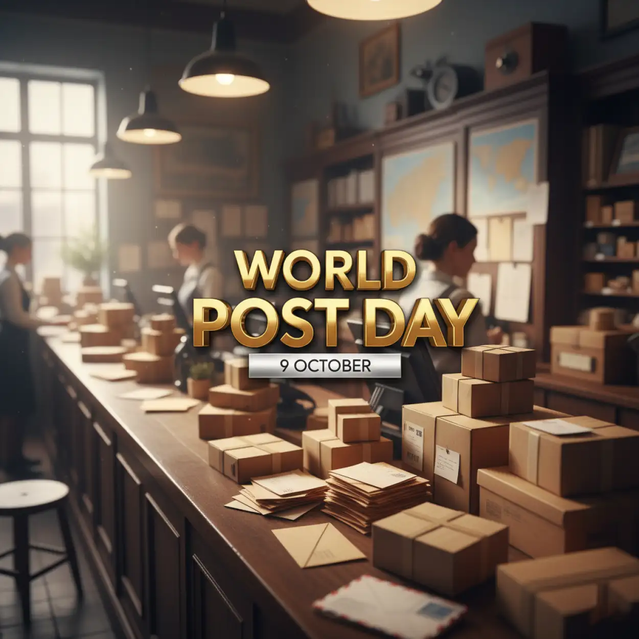 Free Download World Post Day Poster With Quote - High Quality World Post Day Background