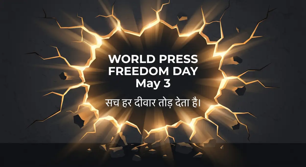 Free Download World Press Freedom Day Slogan Hindi - High Quality World Press Freedom Day 2026 Image