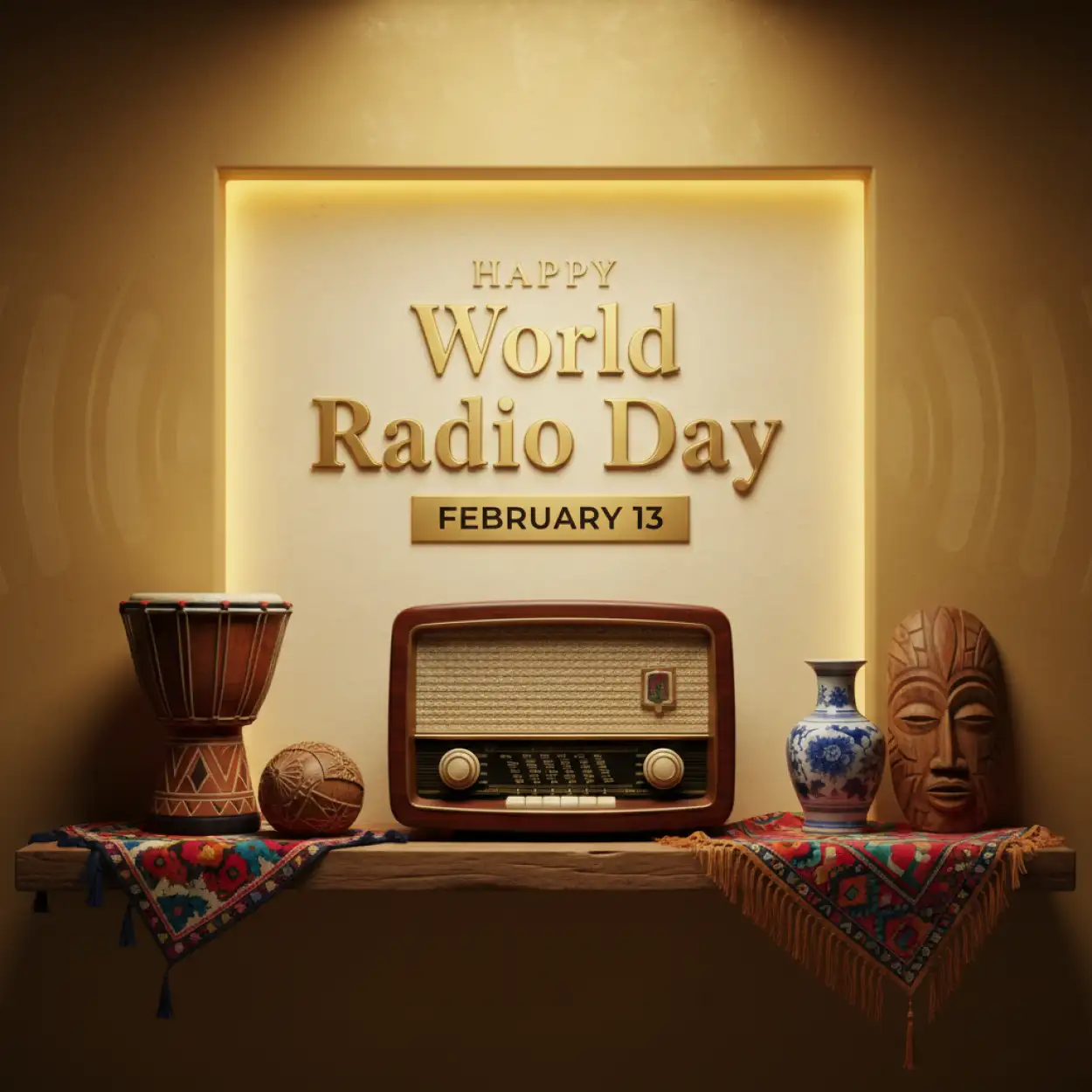 Free Download World Radio Day 13 February Celebration - High Quality World Radio Day Background