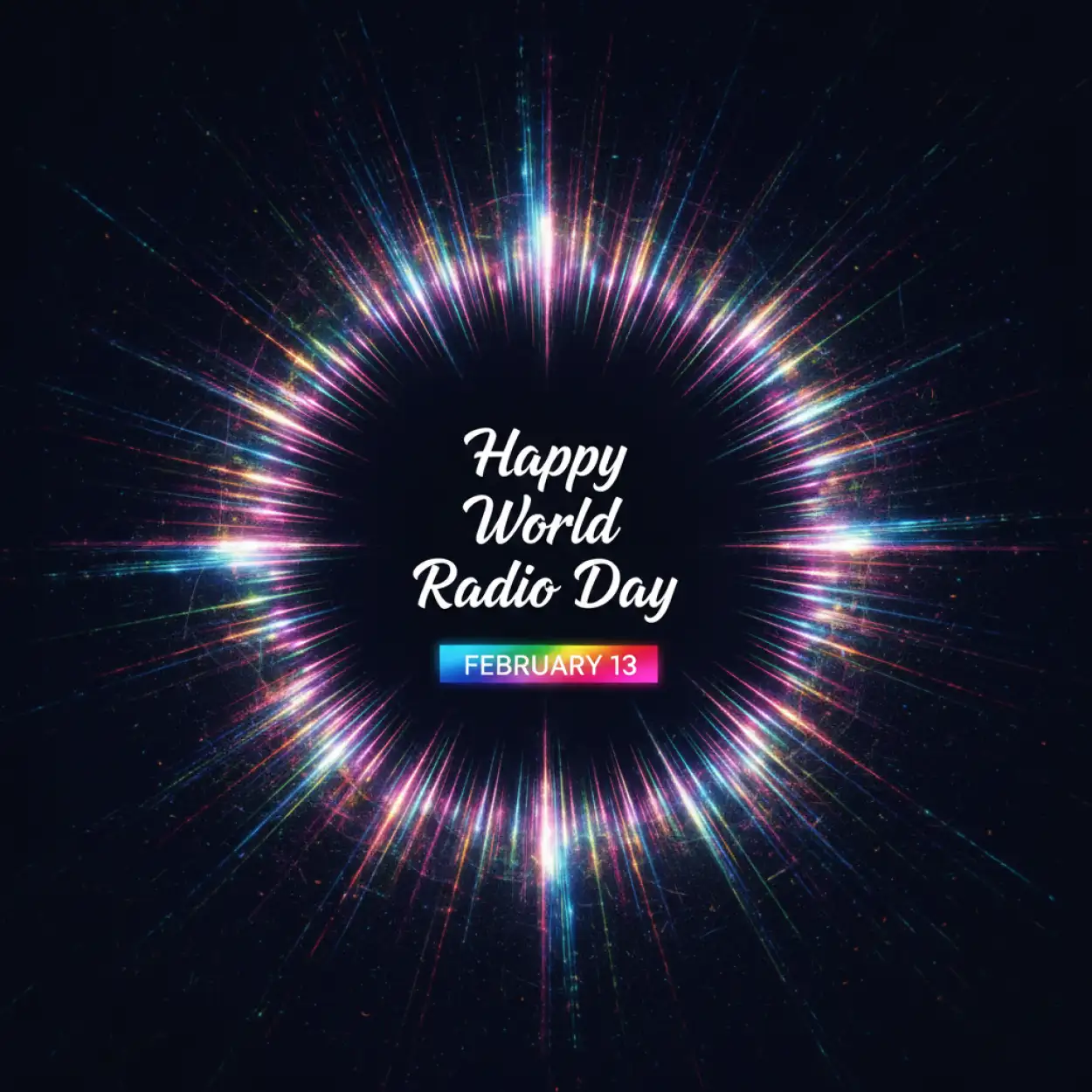 Free Download World Radio Day 3d Typography Design - High Quality World Radio Day Background