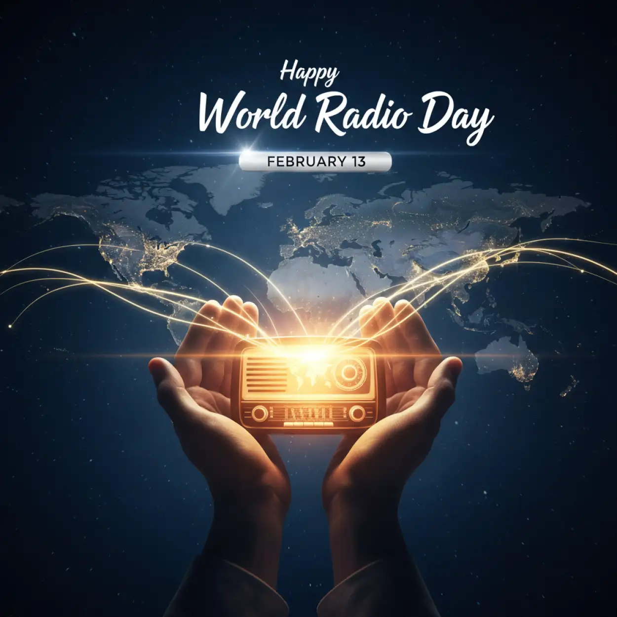 Free Download World Radio Day Greeting Card Design - High Quality World Radio Day Background