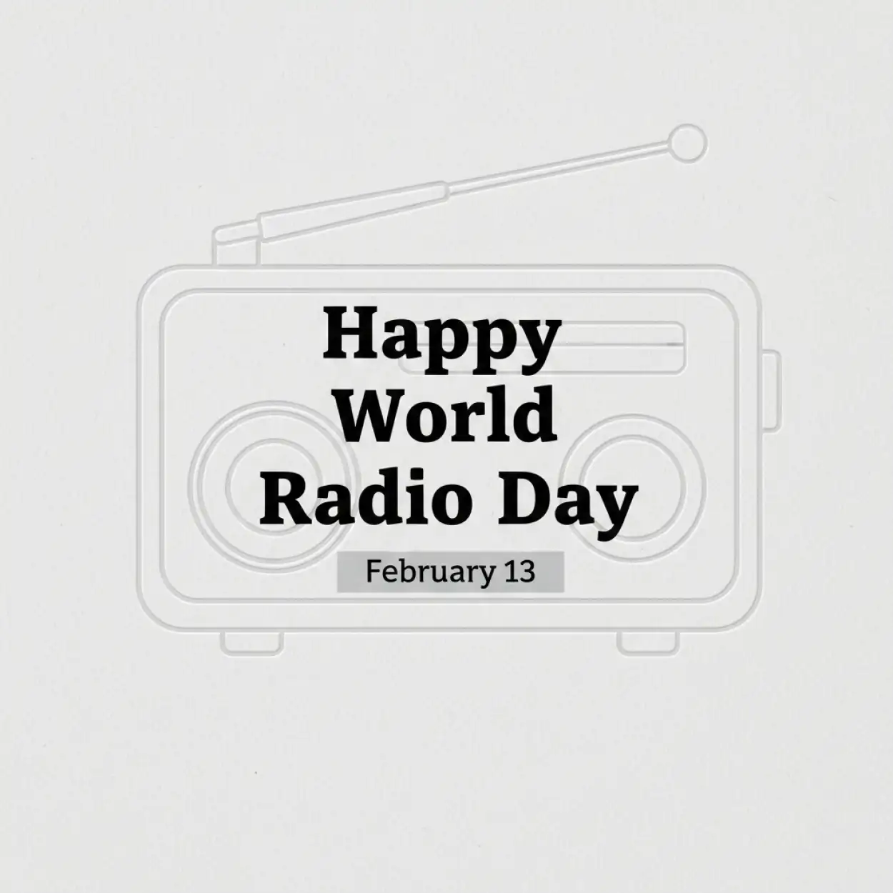 Free Download World Radio Day Minimalist Poster Design - High Quality World Radio Day Background