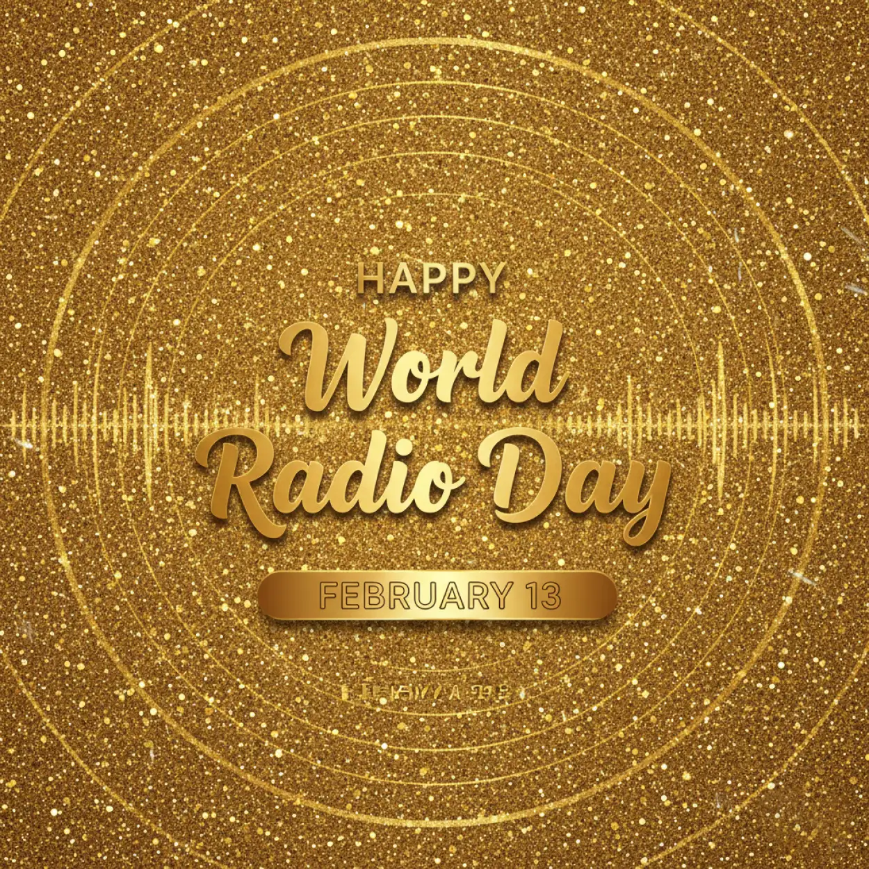 Free Download World Radio Day Typography Design Ideas - High Quality World Radio Day Background