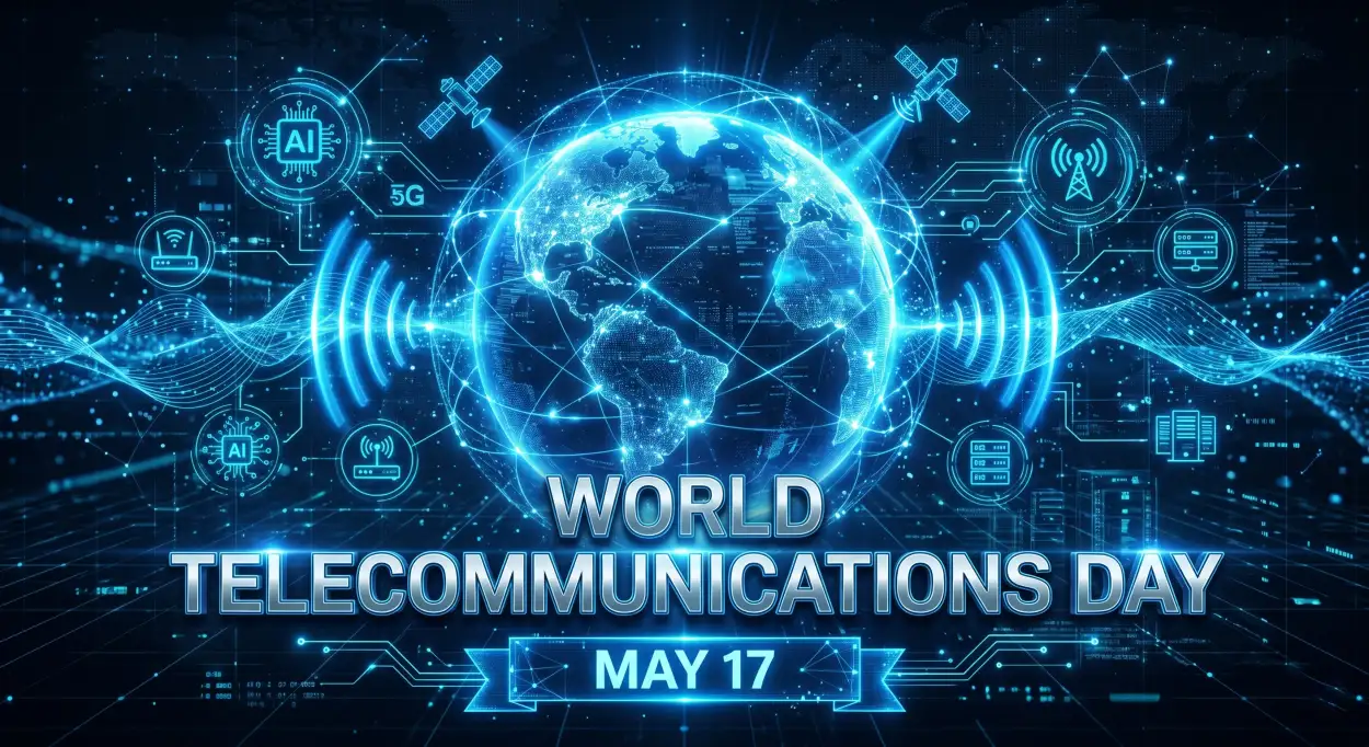 Free Download World Telecommunications Day 2026 Cyber Communication Background - High Quality World Telecommunications Day Background Image