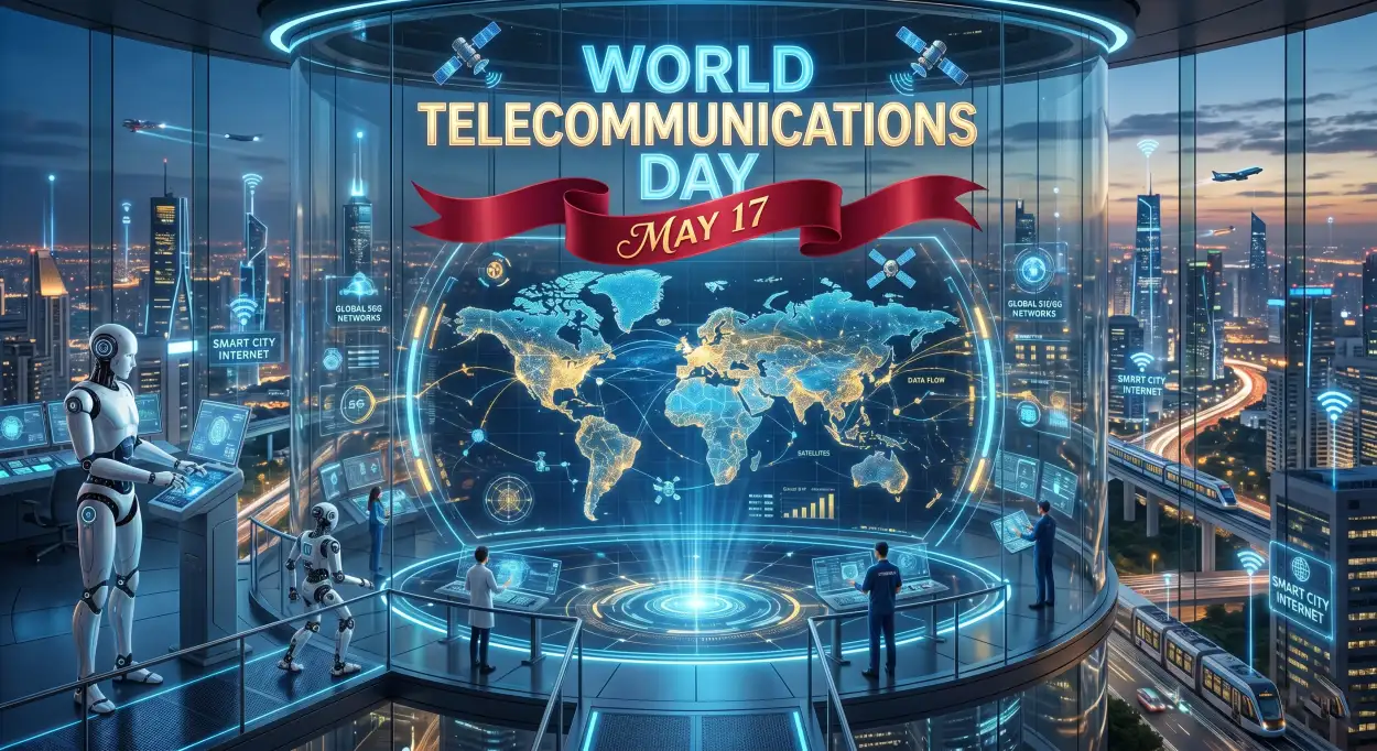 Free Download World Telecommunications Day 2026 Smart Network Illustration - High Quality World Telecommunications Day Image