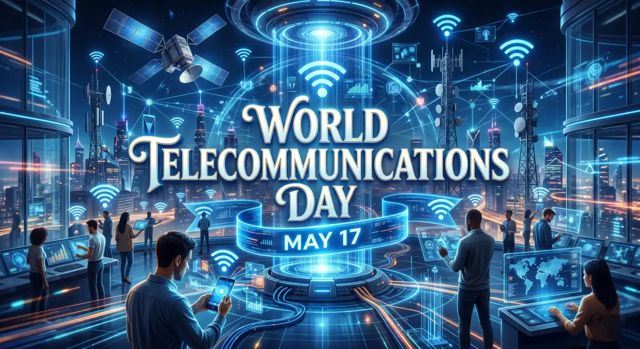 Free Download World Telecommunications Day 2026 Wireless Technology Illustration - High Quality World Telecommunications Day Image