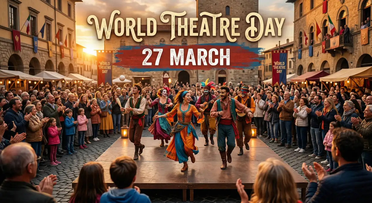 Free Download World Theatre Day Banner Editable - High Quality World Theatre Day Image