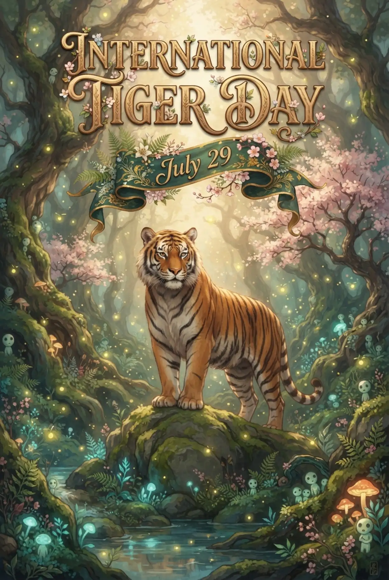 Free Download World Tiger Day 2026 Forest Illustration - High Quality International Tiger Day 2026 Image