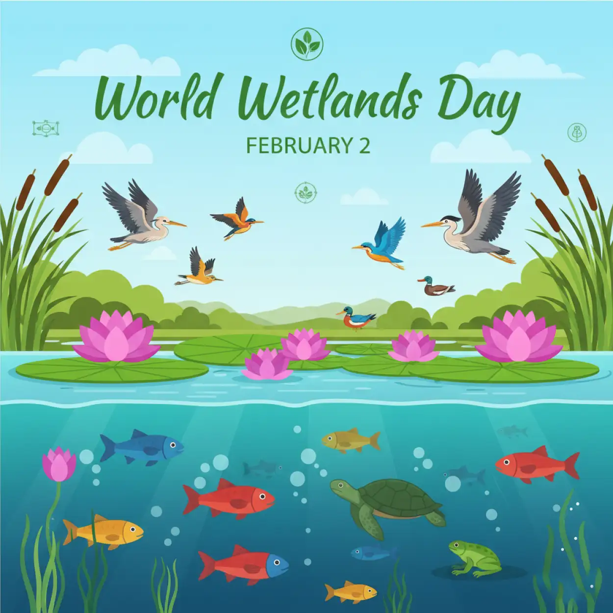 Free Download World Wetlands Day Vector - High Quality World Wetlands Day Background