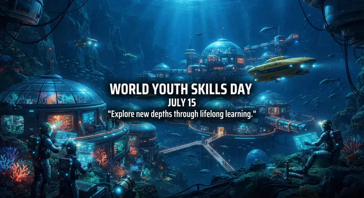 Free Download World Youth Skills Day 2026 Digital Learning Poster - High Quality World Youth Skills Day 2026 Poster Image
