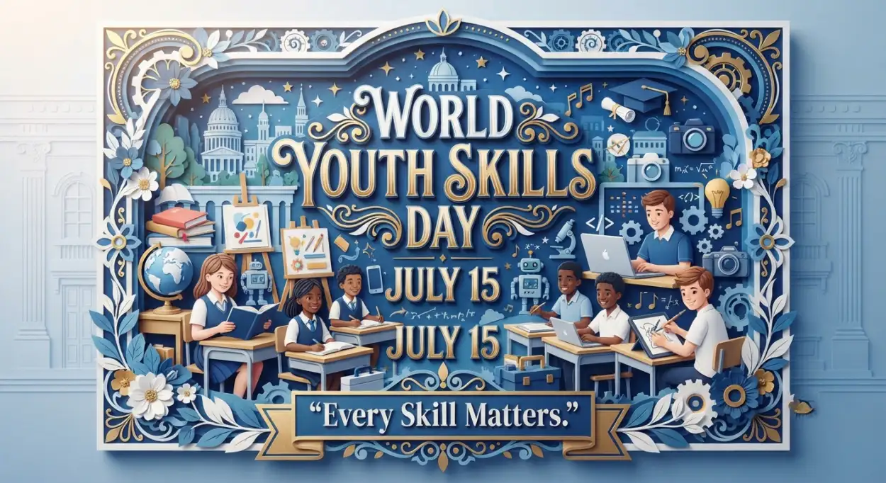 Free Download World Youth Skills Day 2026 Educational Banner - High Quality World Youth Skills Day 2026 Banner Image