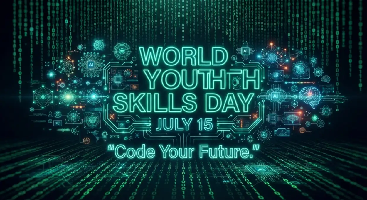 Free Download World Youth Skills Day 2026 Flat Design Banner - High Quality World Youth Skills Day 2026 Banner Image