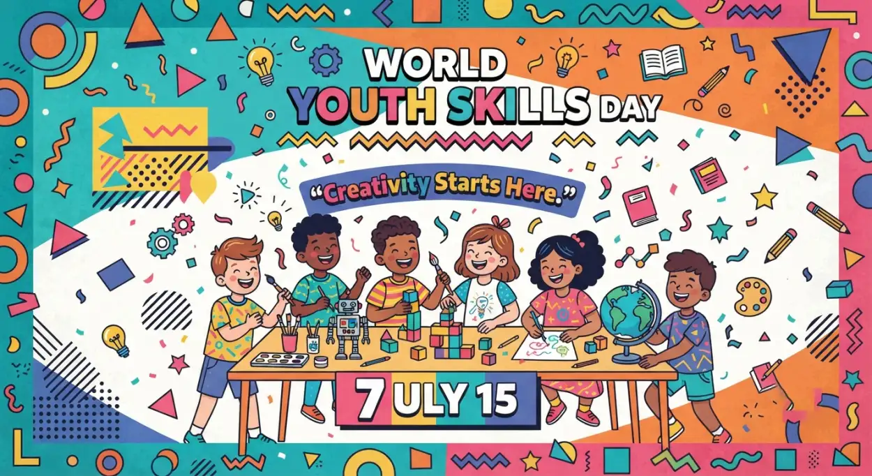 Free Download World Youth Skills Day 2026 Illustration Banner - High Quality World Youth Skills Day 2026 Banner Image