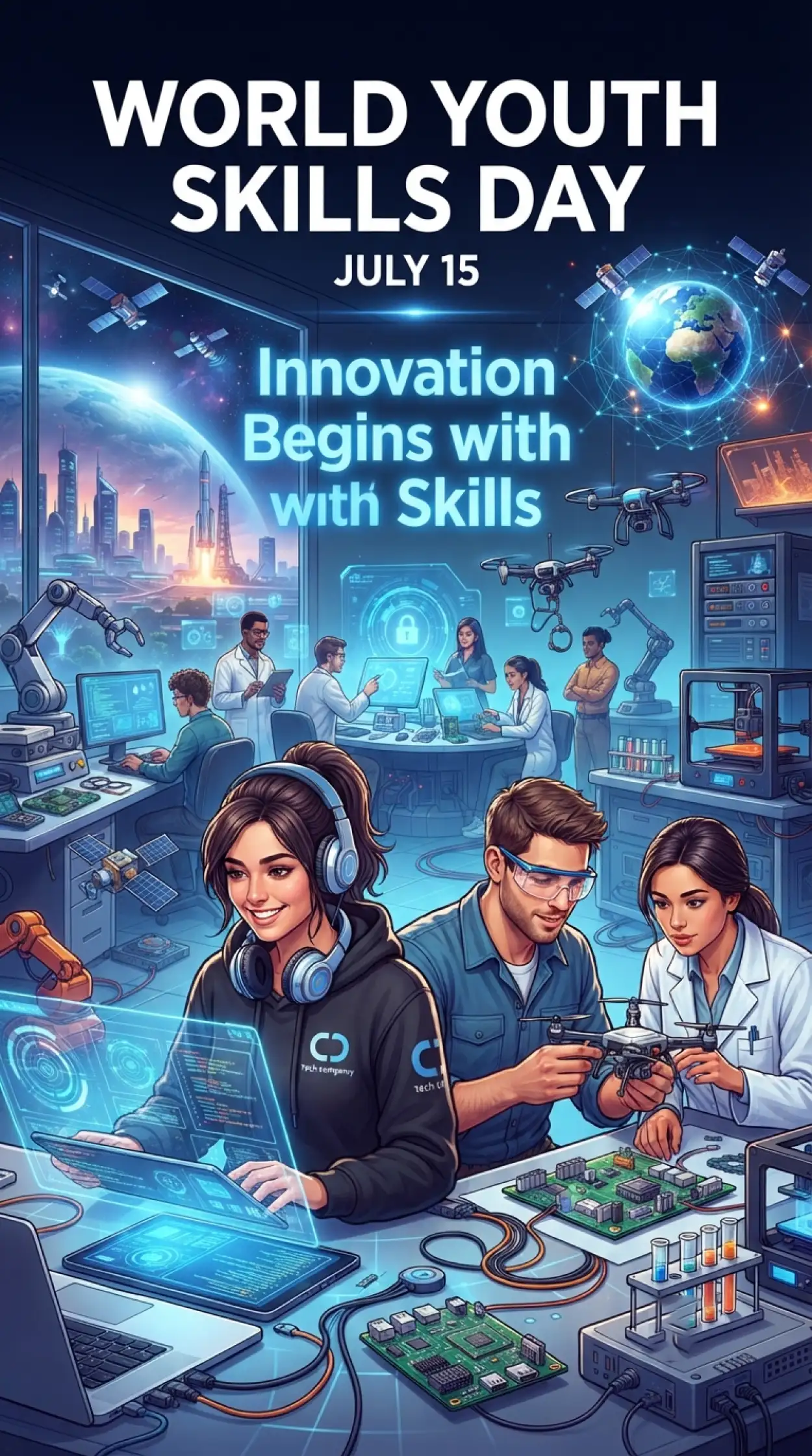 Free Download World Youth Skills Day 2026 Innovation Poster - High Quality World Youth Skills Day 2026 Poster Image