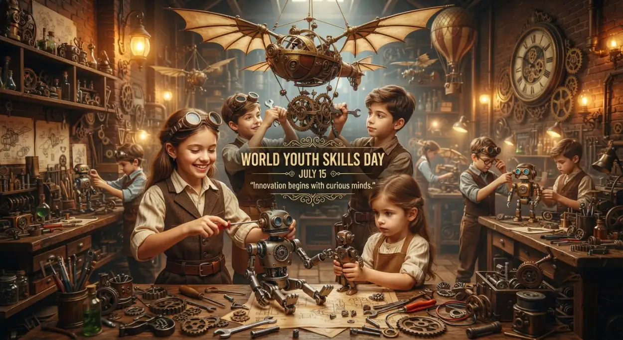 Free Download World Youth Skills Day 2026 School Poster - High Quality World Youth Skills Day 2026 Poster Image