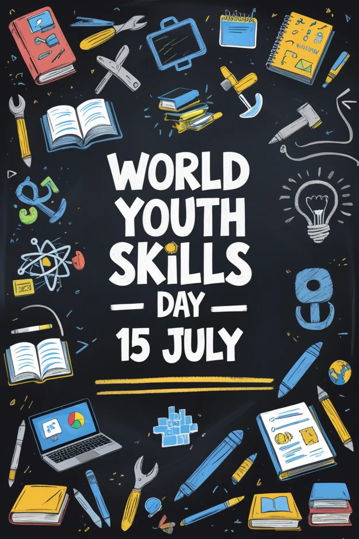 Free Download Youth Day Skills Awareness Banner For Sharing - High Quality Orld Youth Skills Day Background