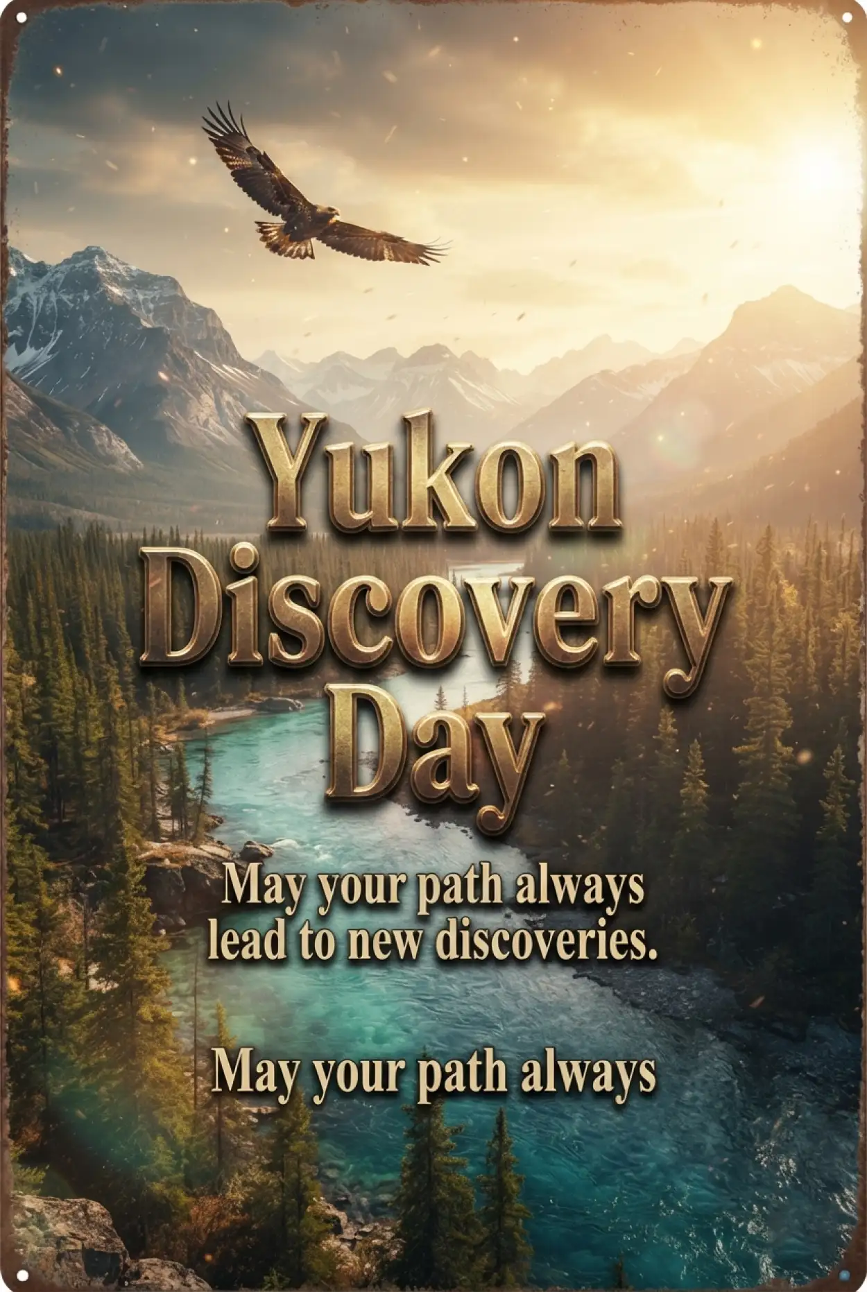 Free Download Yukon Discovery Day Wishes - High Quality Discovery Day 2026 Image