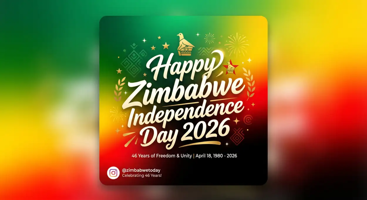 Free Download Zimbabwe Independence Day 2026 Digital Card Design - High Quality Happy Zimbabwe Independence Day 2026 Image