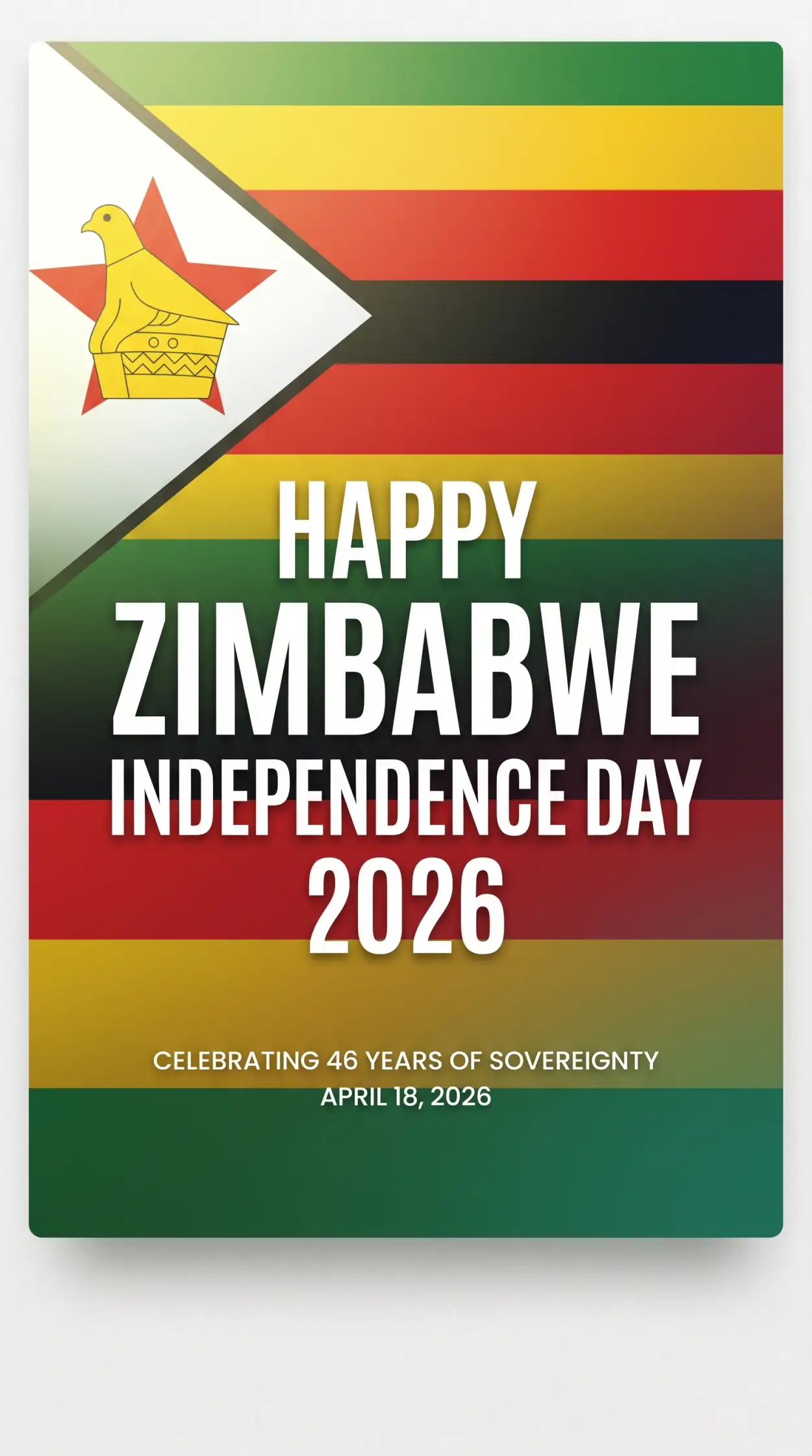 Free Download Zimbabwe Independence Day 2026 Modern Poster Templates - High Quality Happy Zimbabwe Independence Day 2026 Image